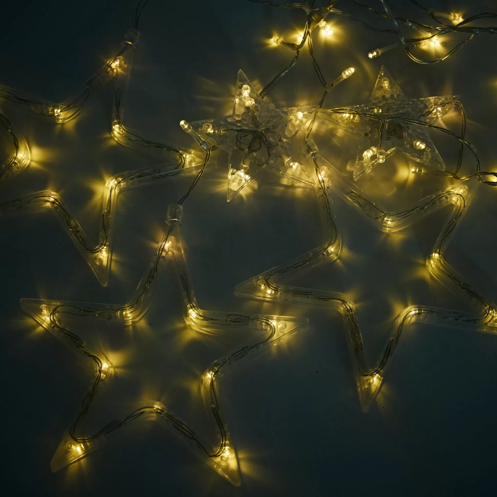 Solar Lights>Christmas World Led Solar Curtain Lights With Stars