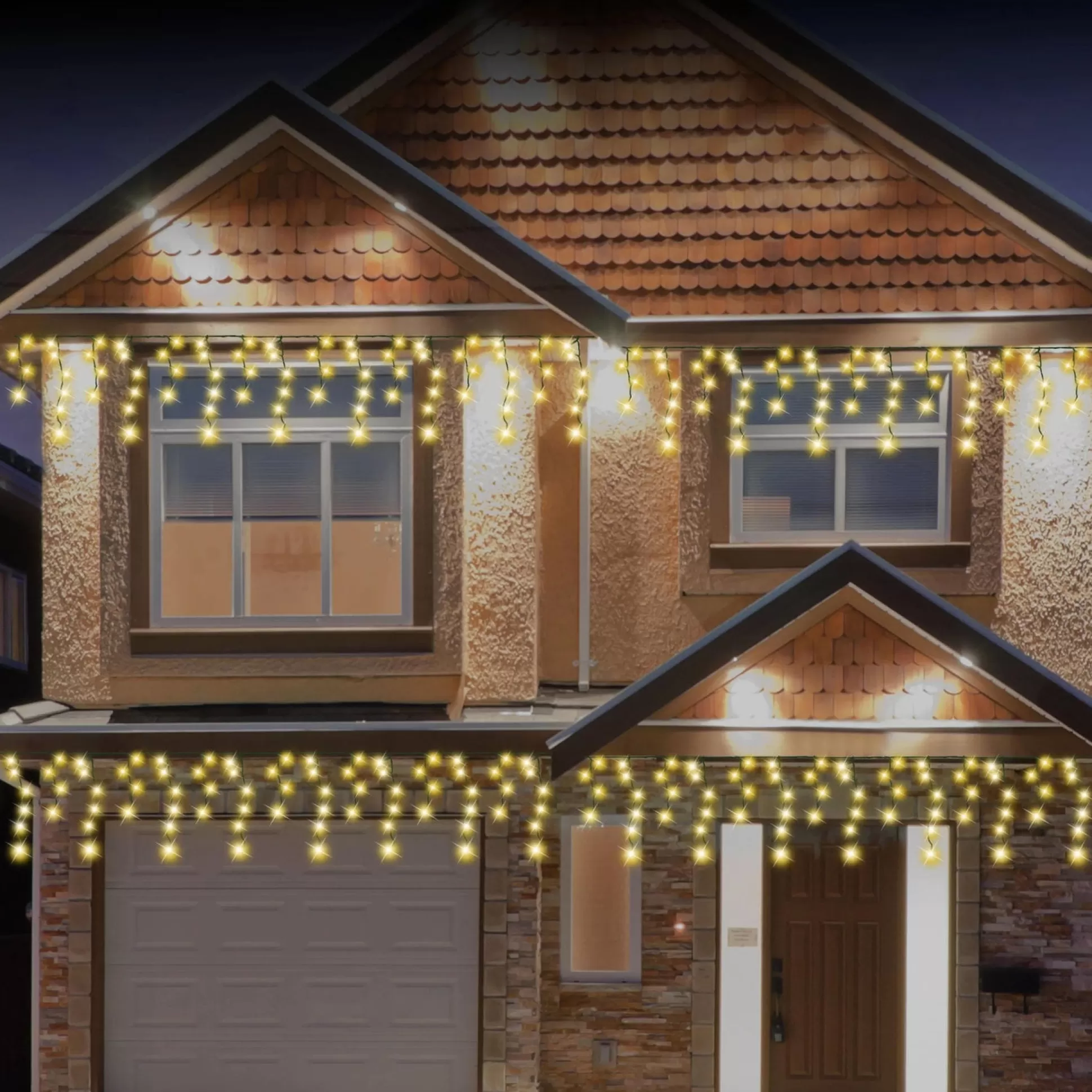 Solar Lights>Christmas World Led Solar Warm White Icicles (3.9M)