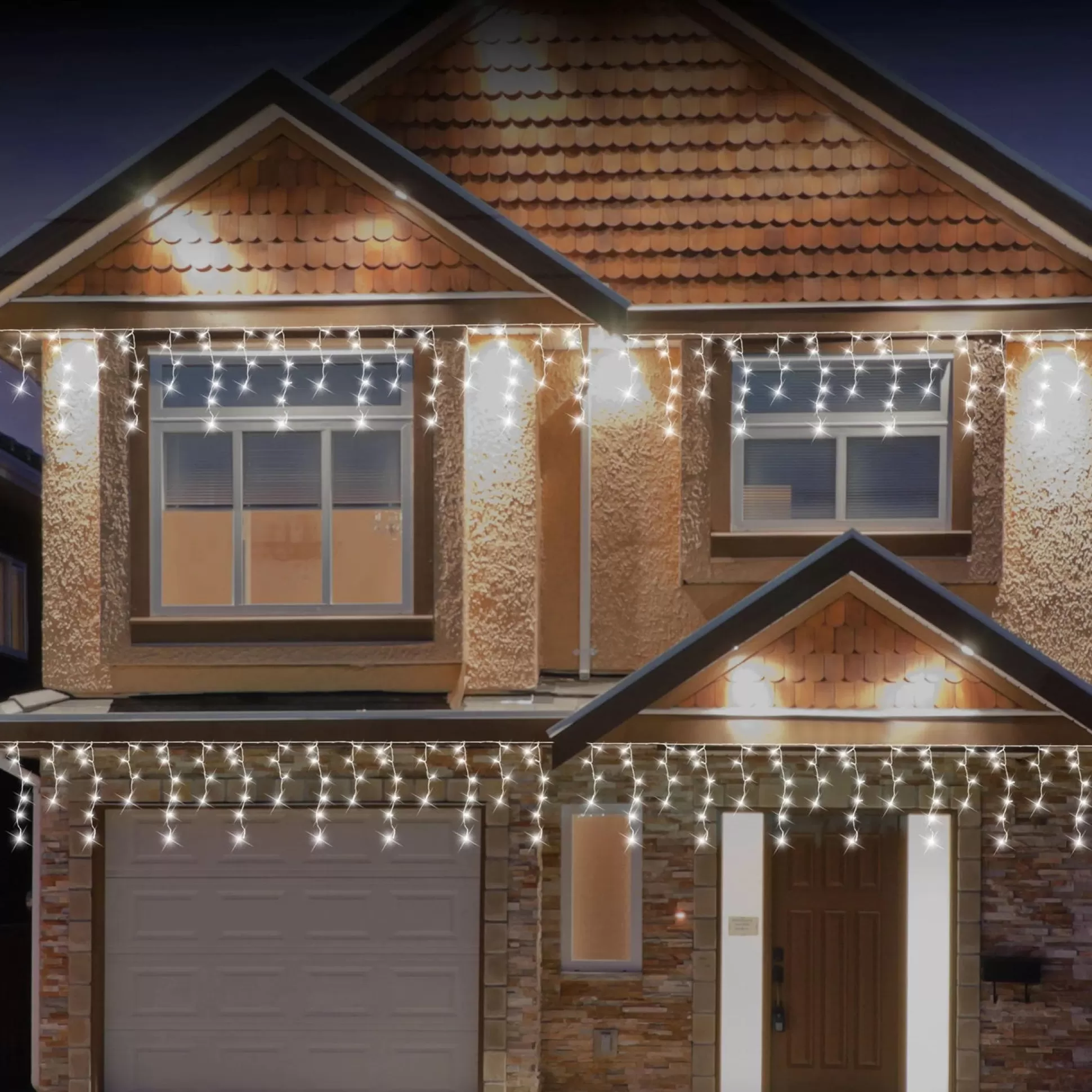 Solar Lights>Christmas World Led Solar White Icicles (3.9M)