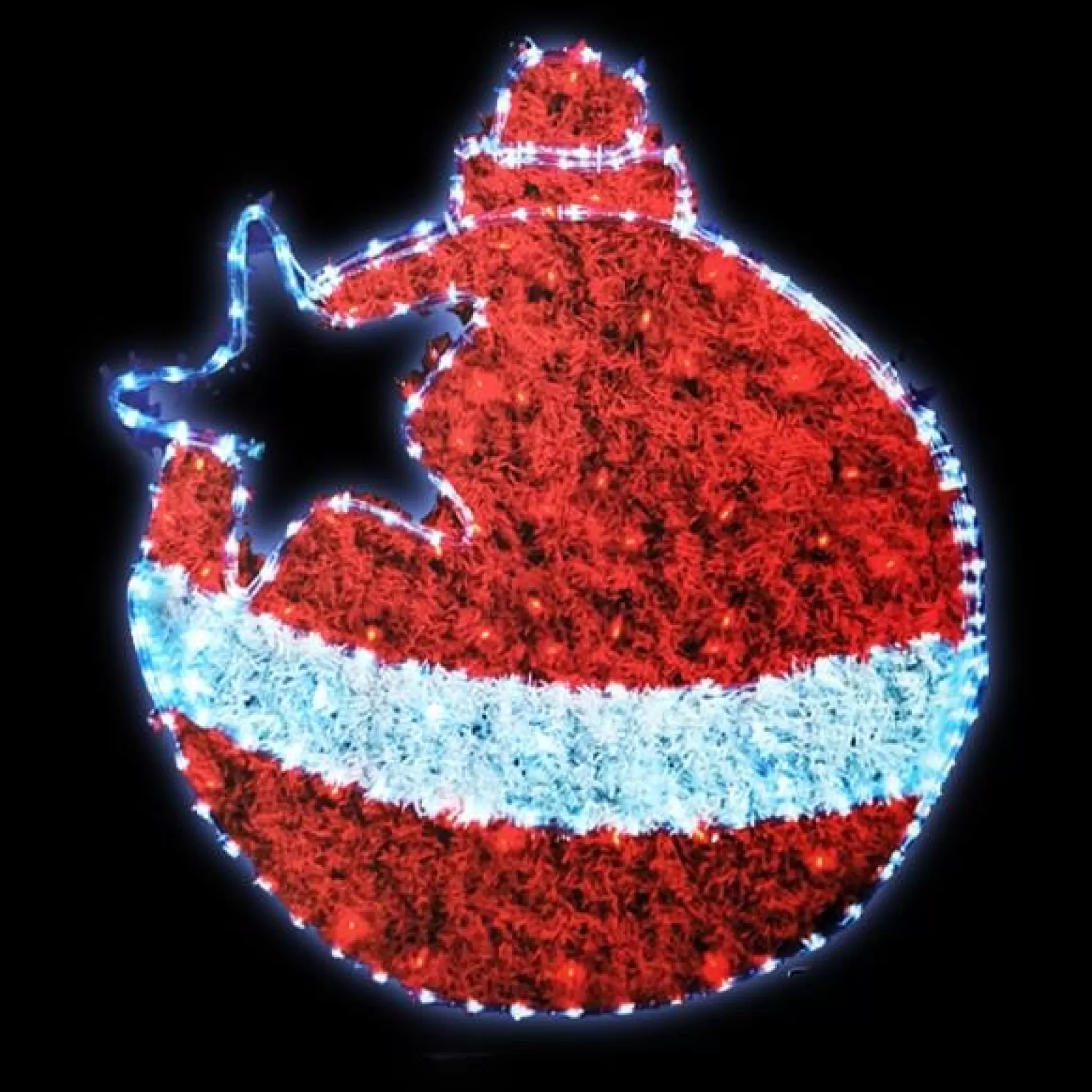 Frame Ropelight (Motifs)>Christmas World Led Tinsel Ropelight Bauble - Red