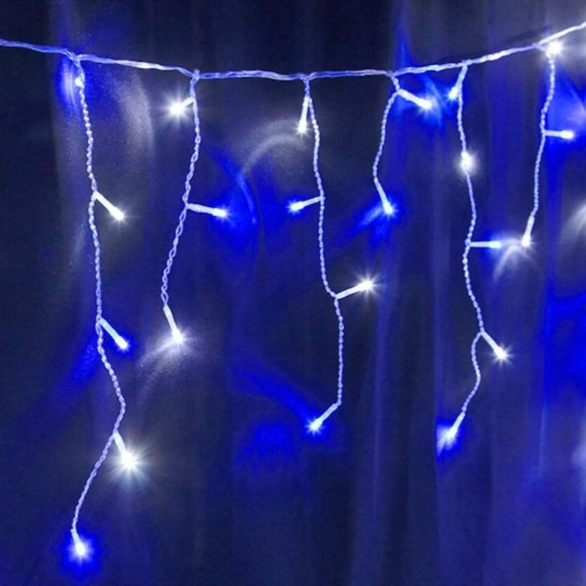 Icicle Lights>Christmas World Led White-Blue Icicle Lights (20M)