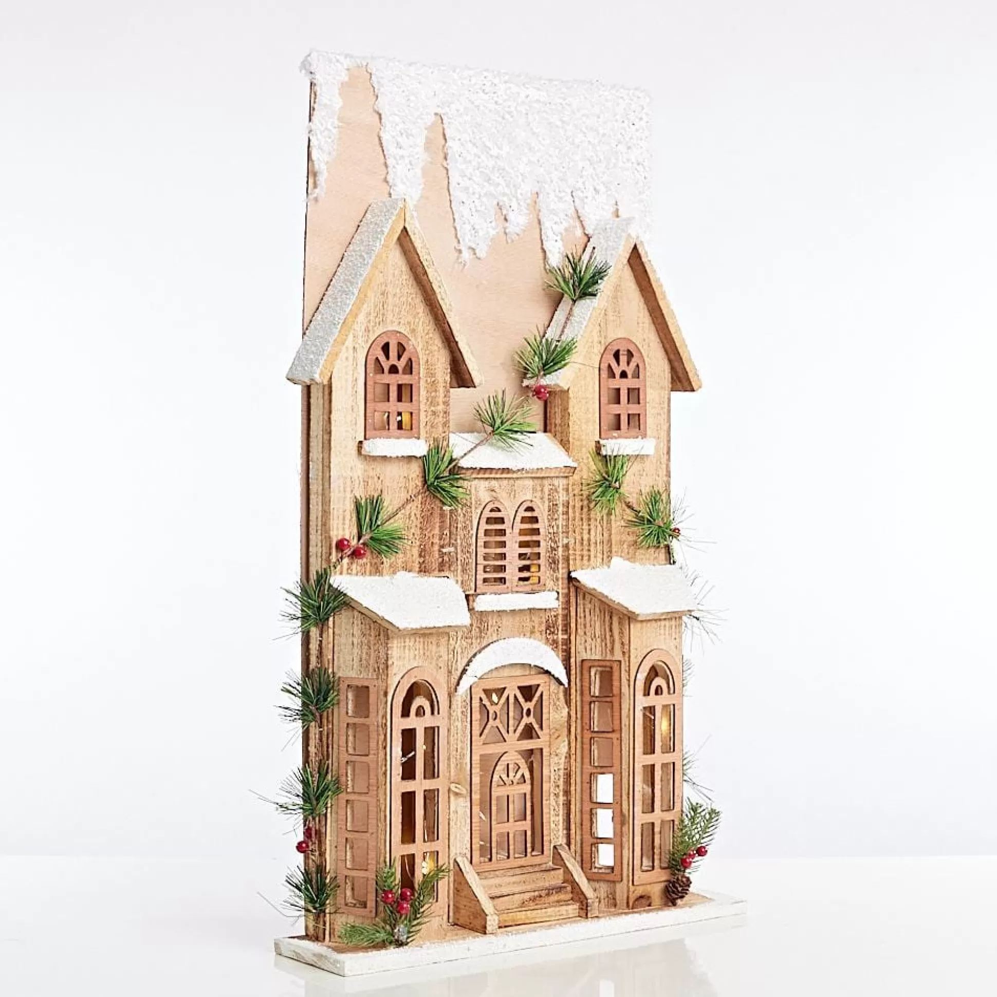 3D & 2D Displays>Christmas World Light Up Vintage Terrace House (64Cm)