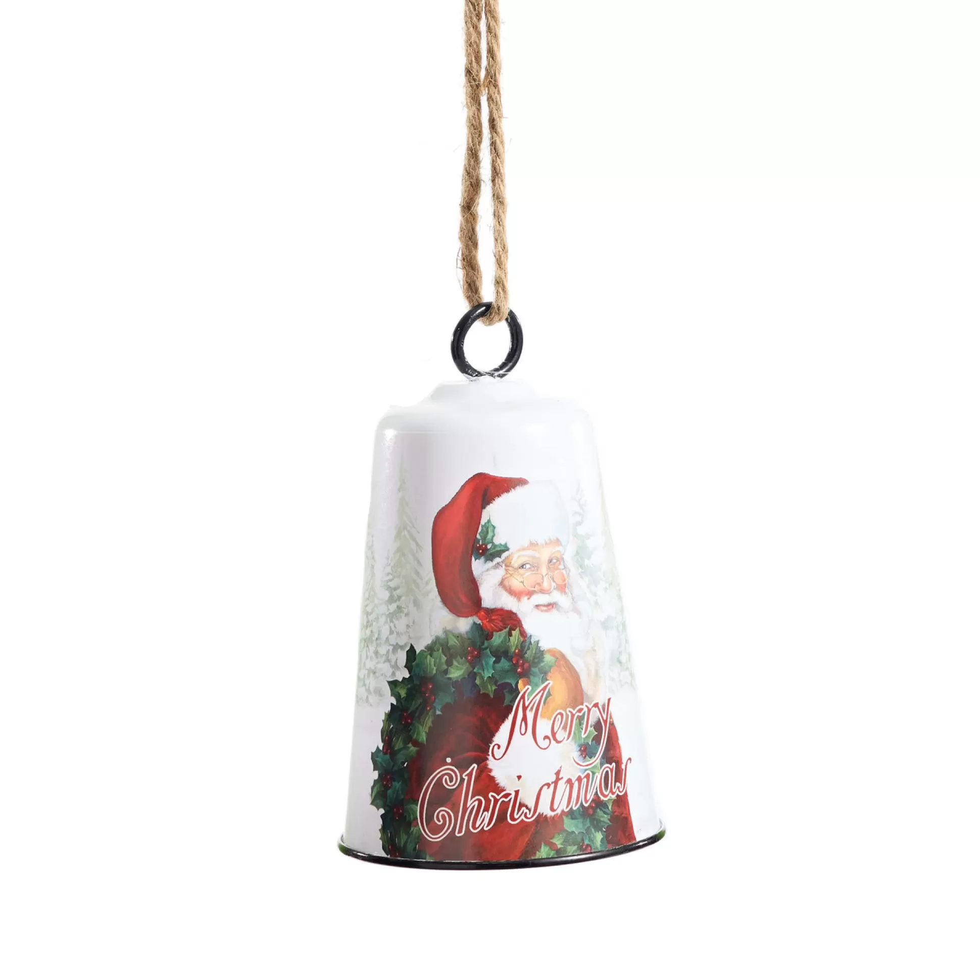 Traditional & Berry>Christmas World Metal Bell With Santa Decal