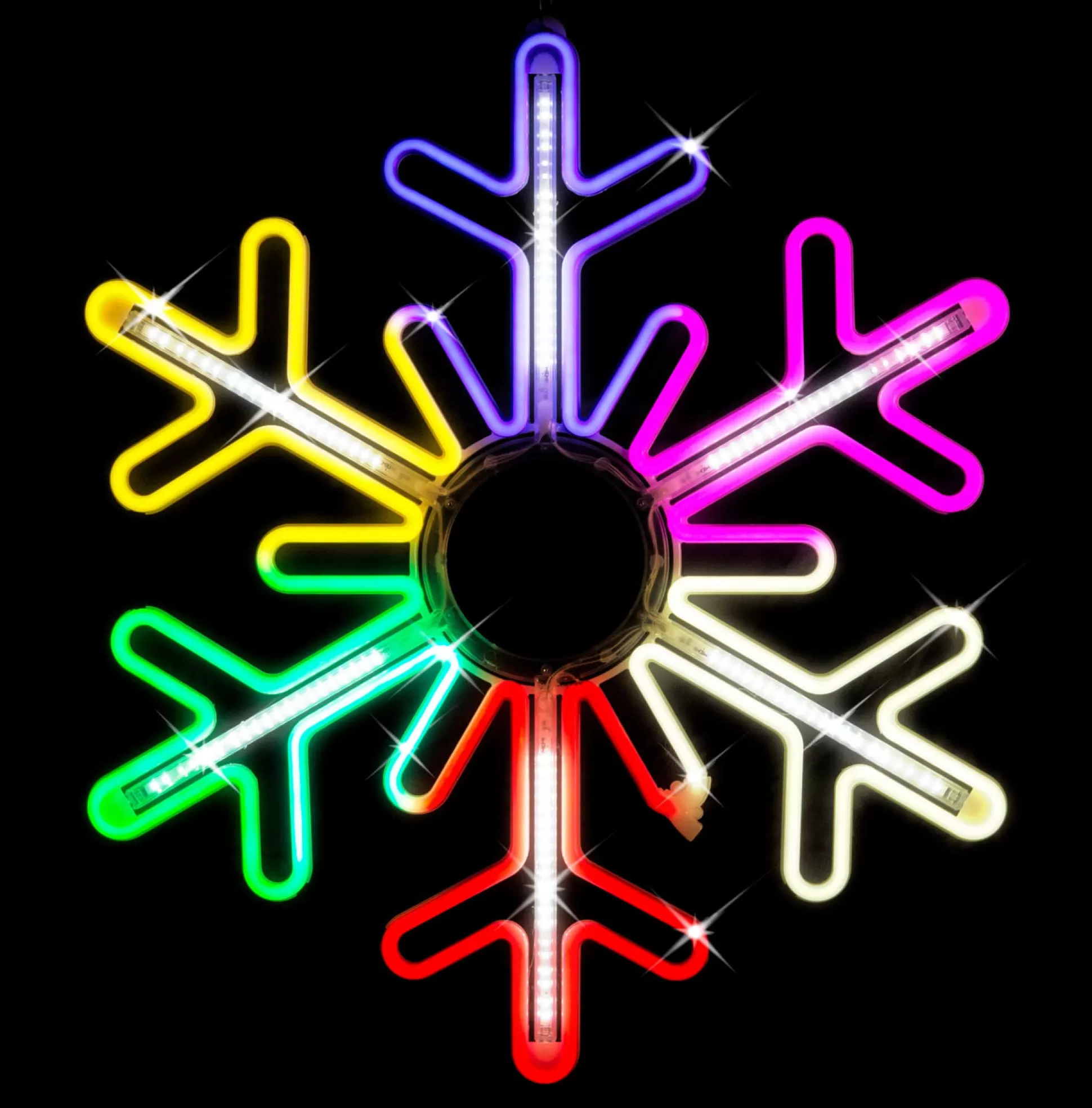 Frame Ropelight (Motifs)>Christmas World Neon Digital Rainbow Snowflake (75Cm)