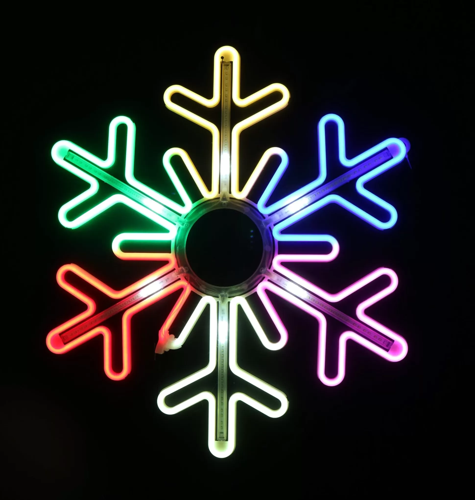 Frame Ropelight (Motifs)>Christmas World Neon Digital Rainbow Snowflake (75Cm)