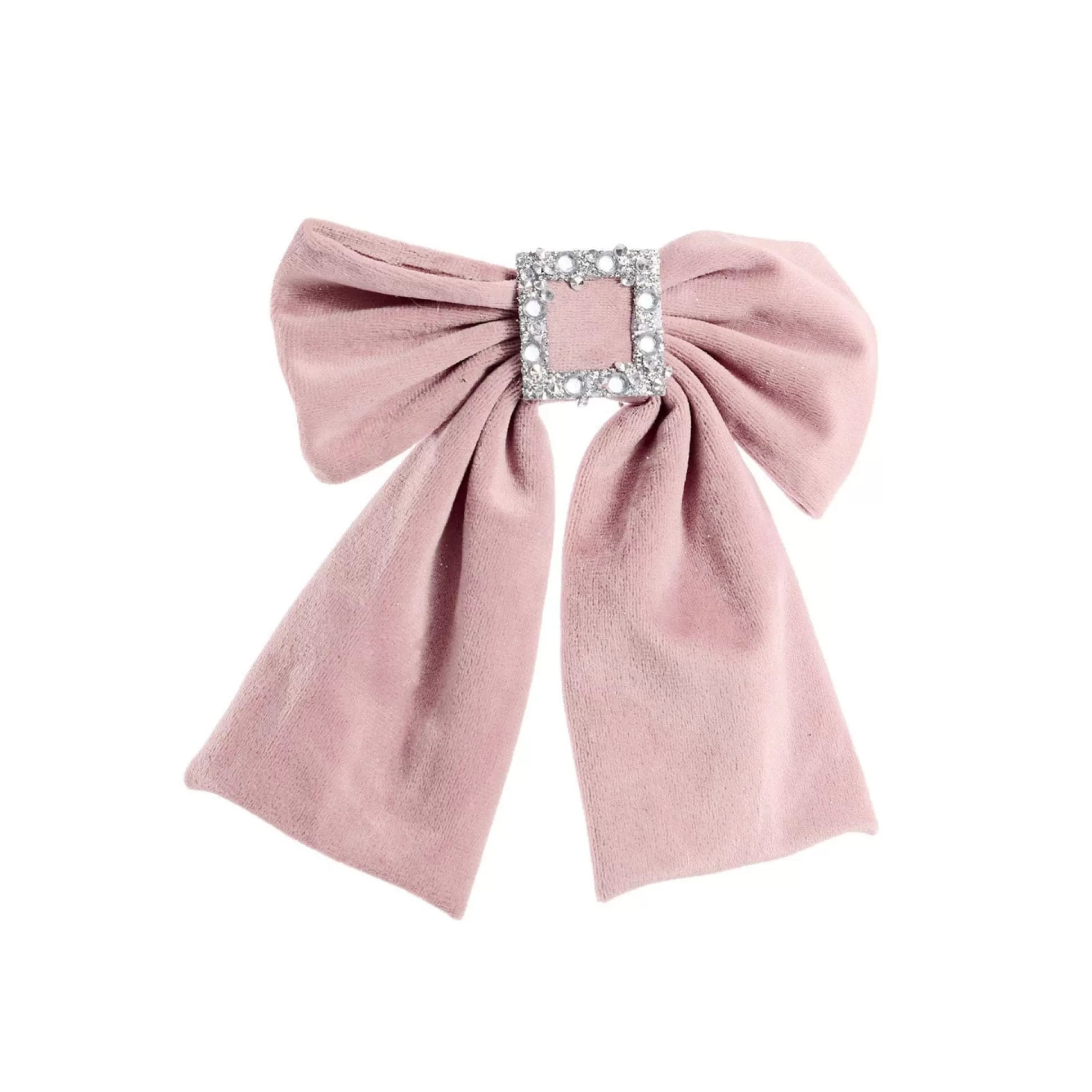 Pretty In Pink & Rose Gold>Christmas World Pale Pink Velour Bow (16Cm)