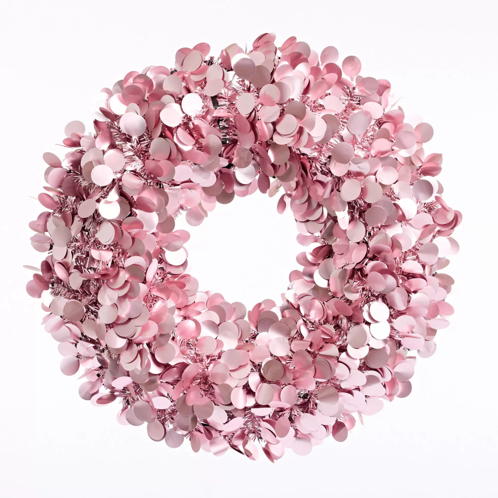 Pretty In Pink & Rose Gold>Christmas World Pink Tinsel Wreath (45Cm)