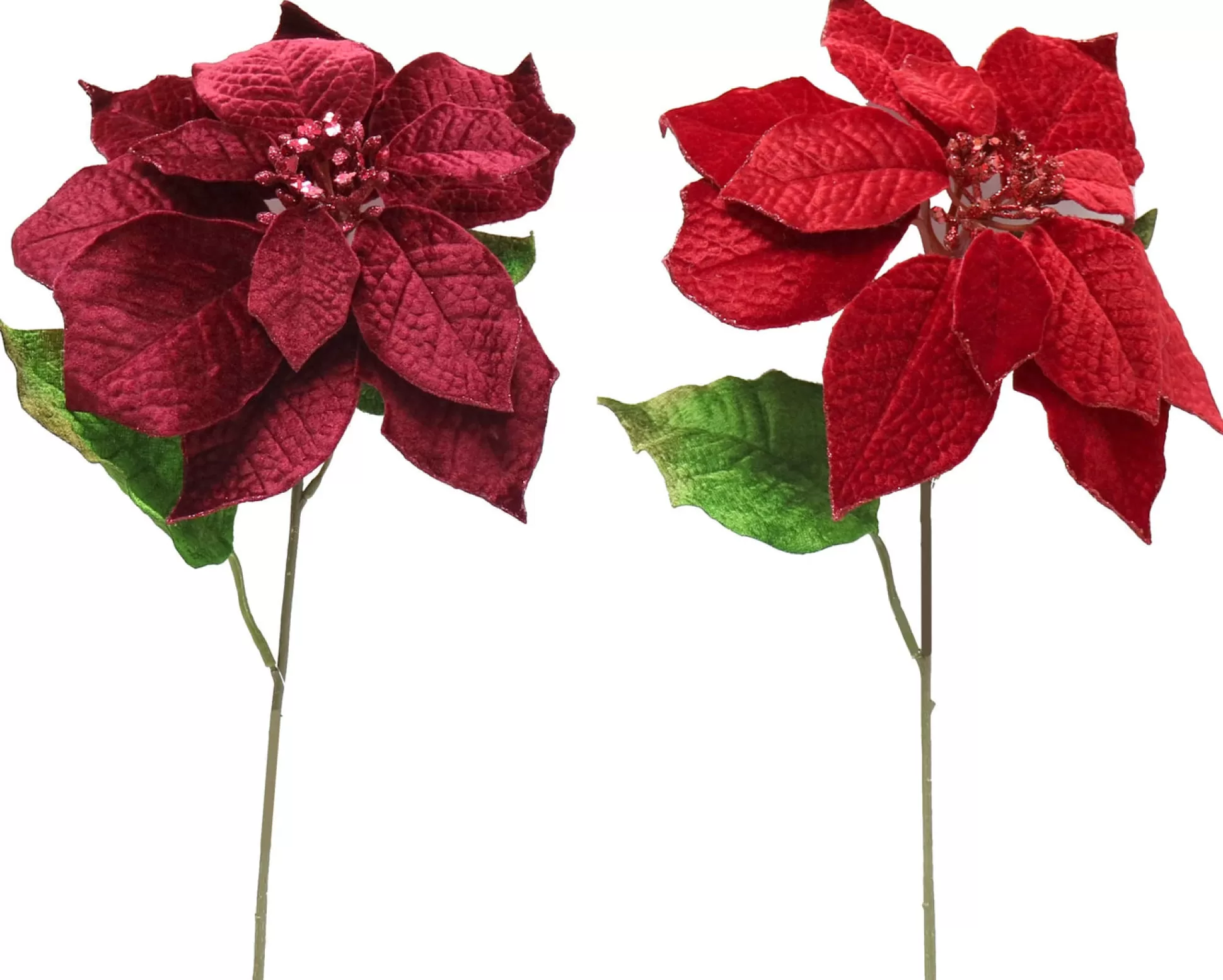 Traditional & Berry>Christmas World Poinsettia Red/Burgundy Pick