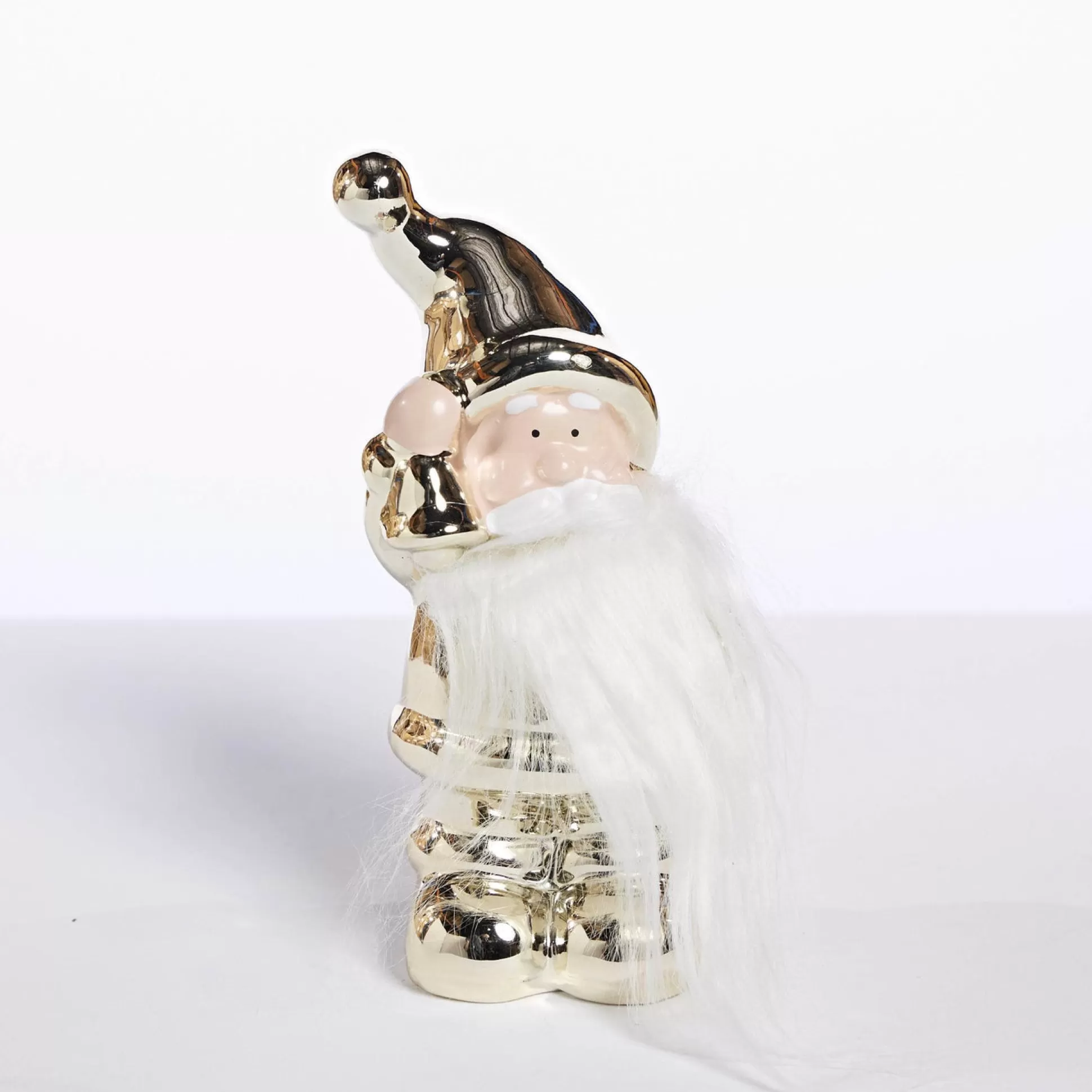 Touch Of Elegance>Christmas World Porcelain Santa Gold With Bell