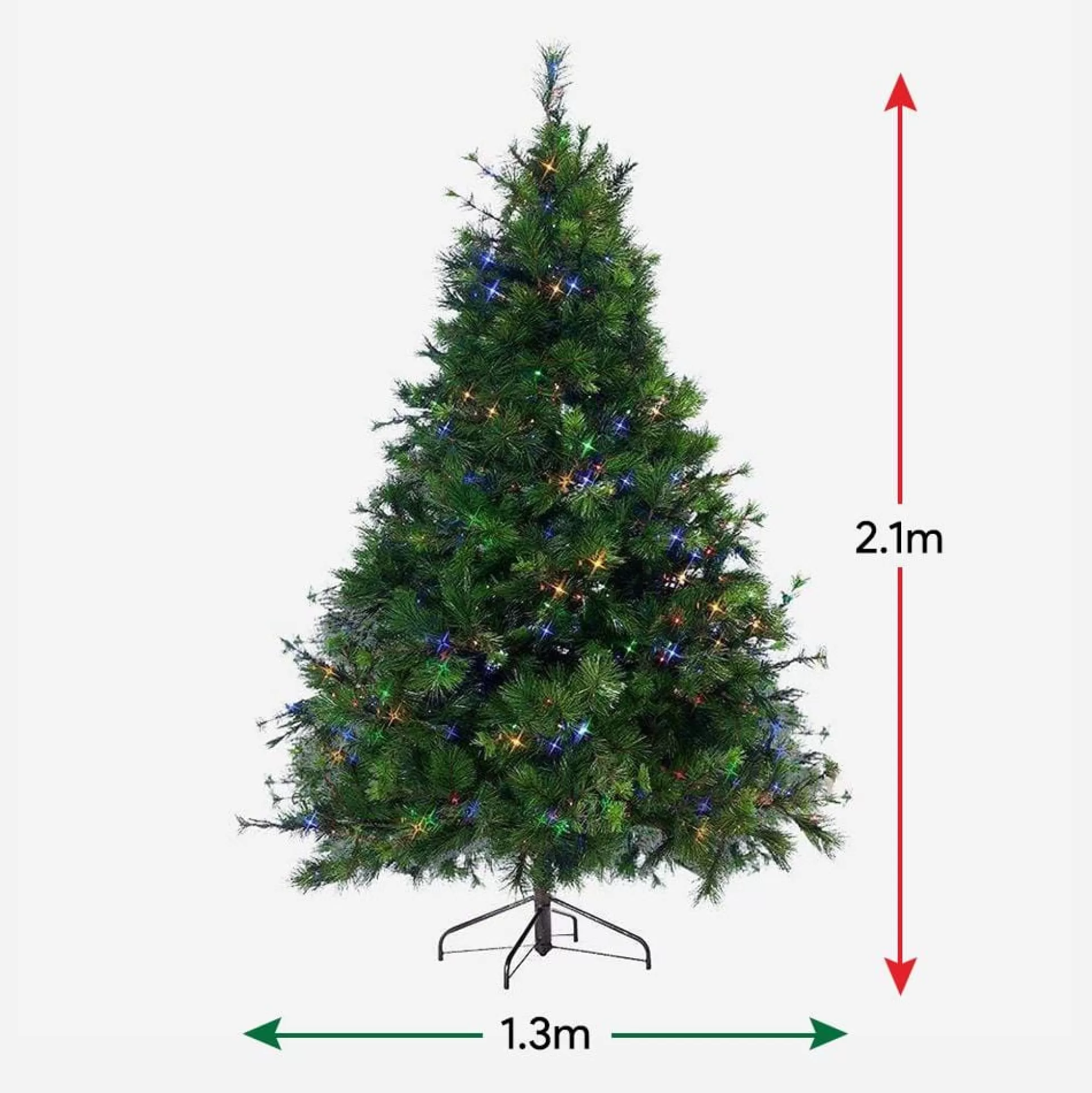 Artificial Trees>Christmas World Pre-Lit Natural Royal Pine - Multicolour 7Ft (2.1M)