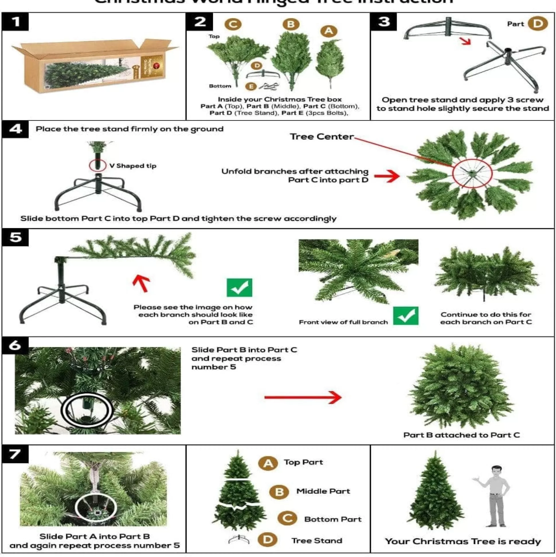 Artificial Trees>Christmas World Pre-Lit Noble Pine Pencil Tree 7Ft (2.1M)