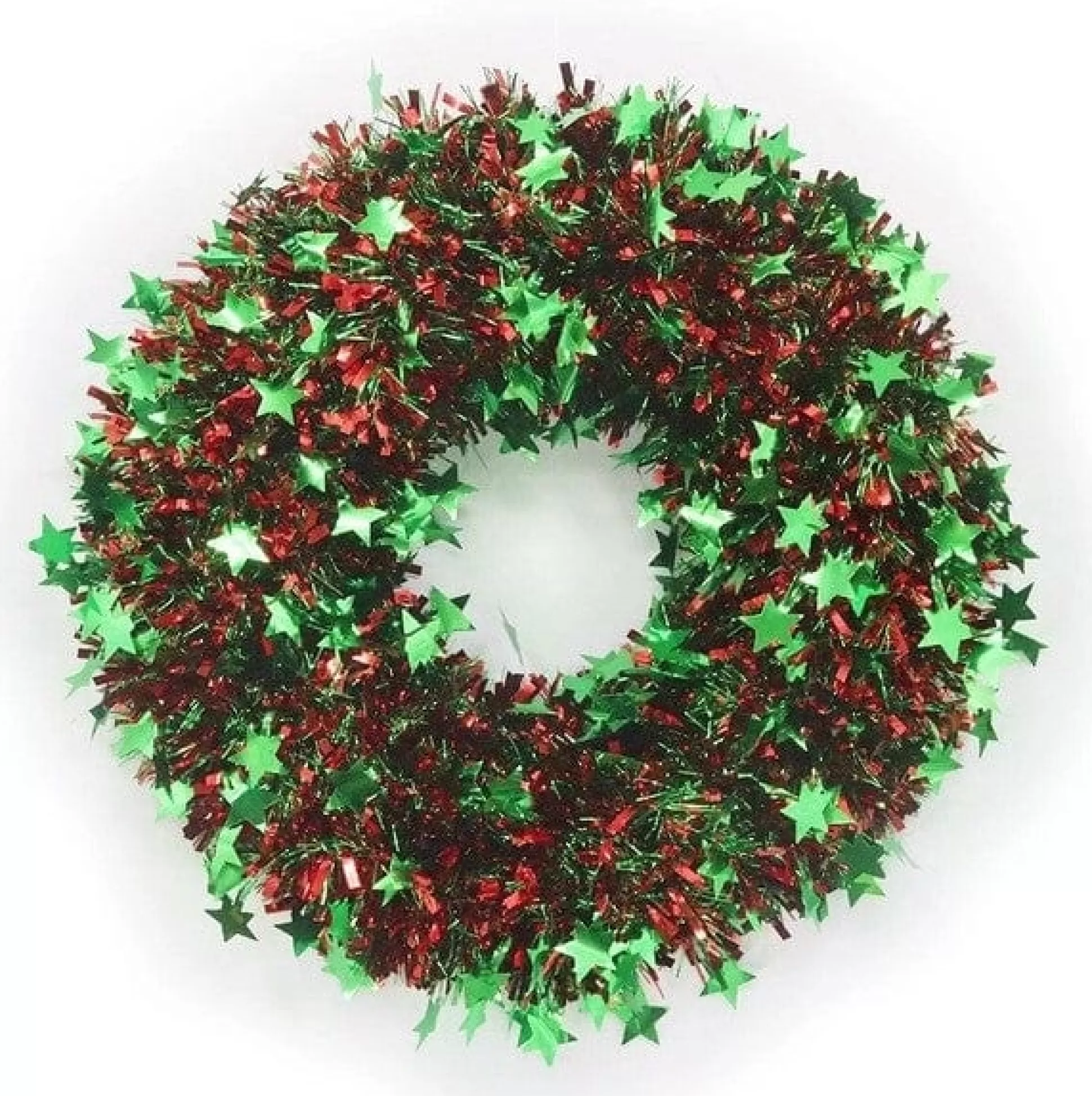 Tinsels>Christmas World Red And Green Starburst Tinsel Wreath (45Cm)