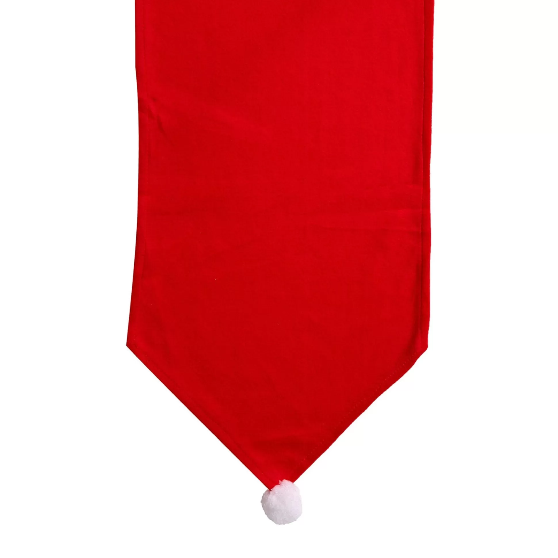 Traditional & Berry>Christmas World Red Fleece Christmas Table Runner With Pom Pom