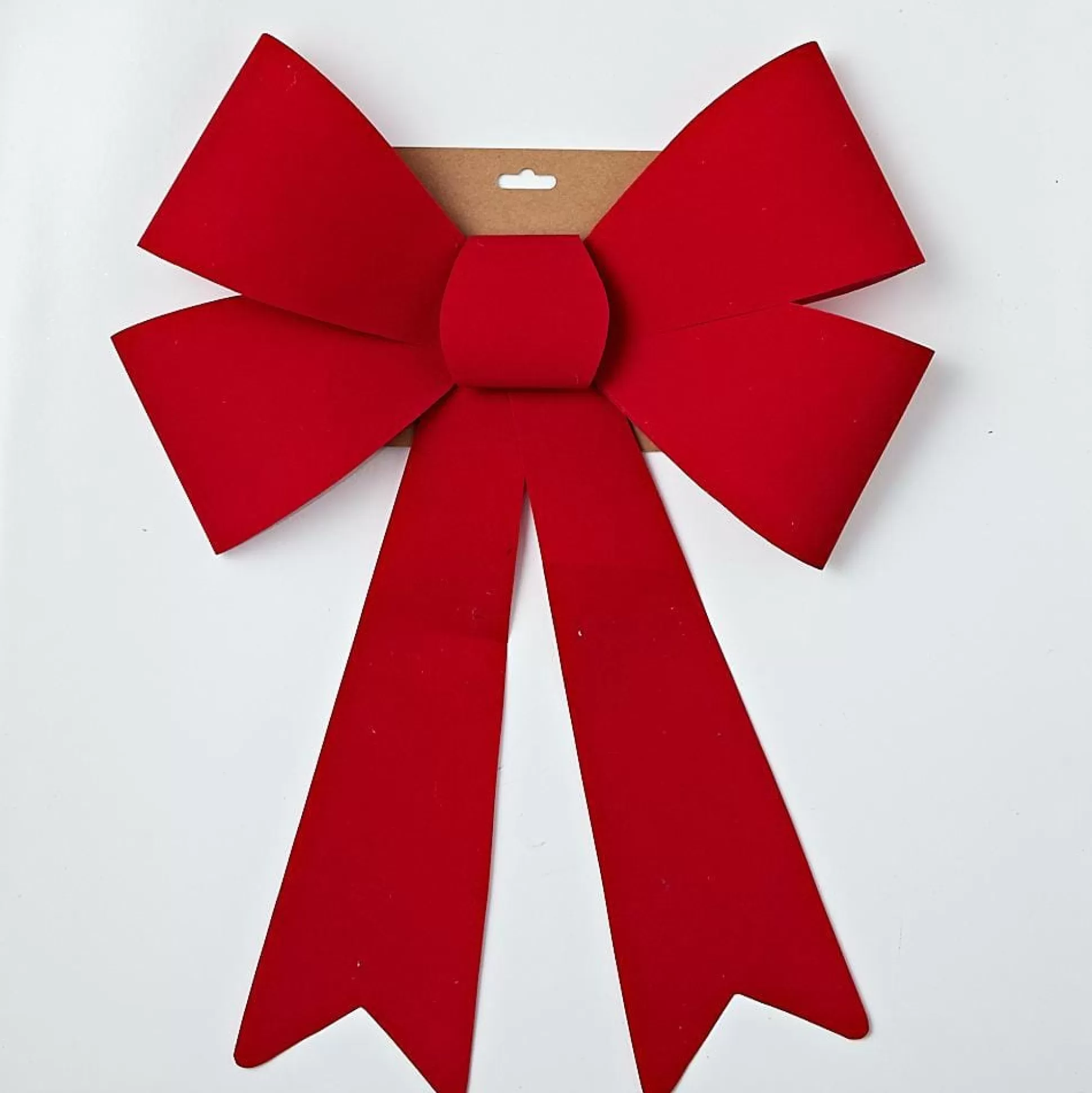 Traditional & Berry>Christmas World Red Flocked Bow Extra Large