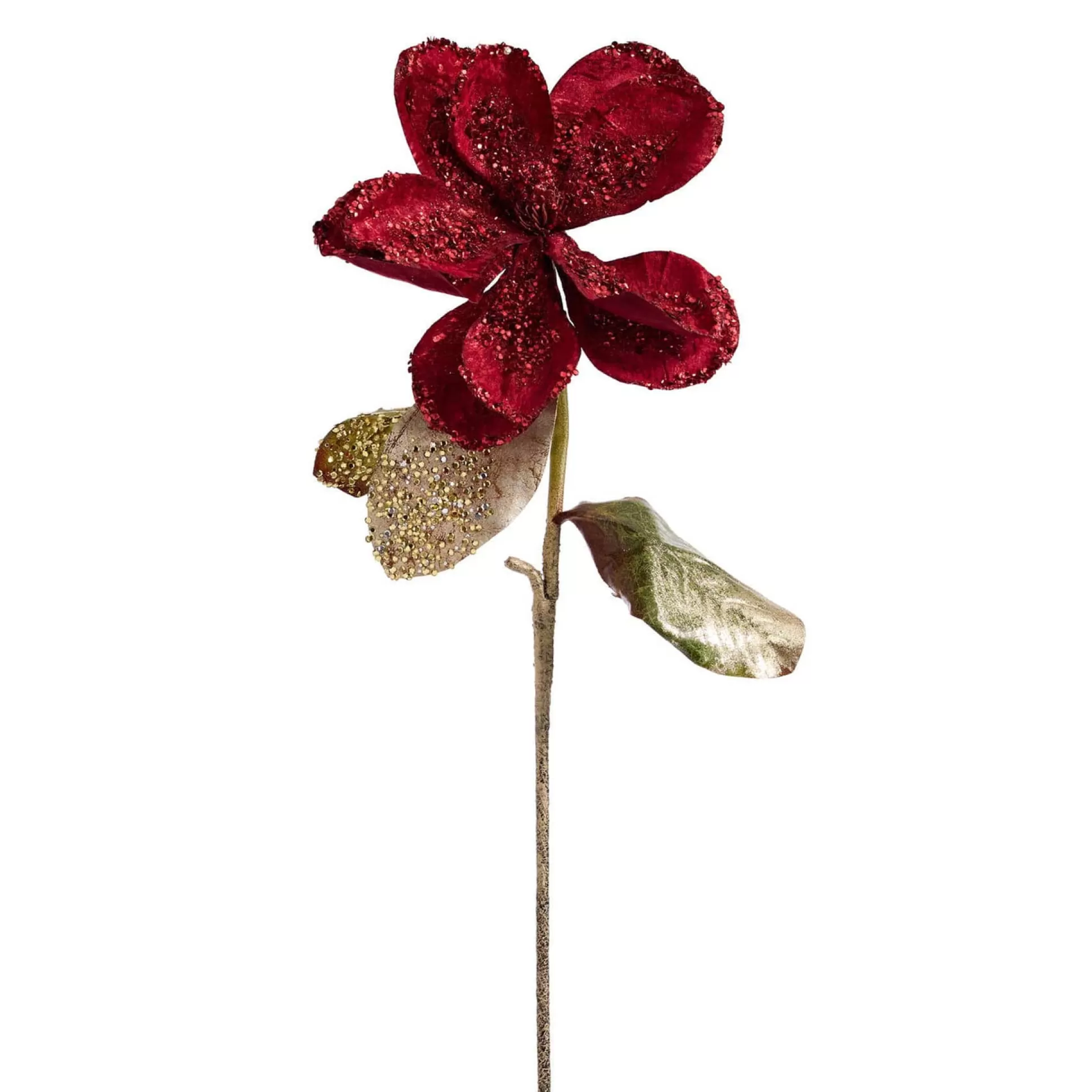 Traditional & Berry>Christmas World Red Magnolia Stem (81Cm)