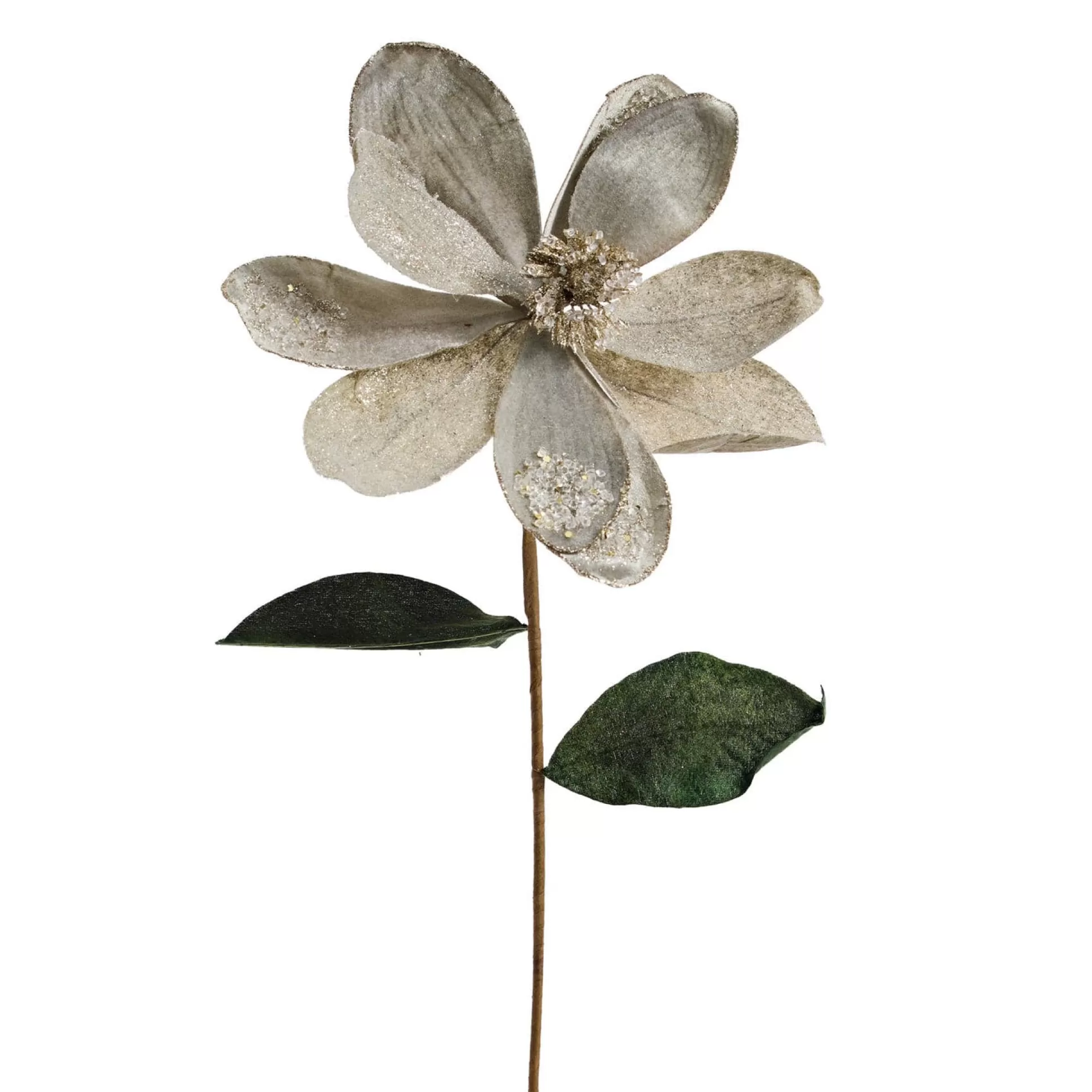 Pick & Berries>Christmas World Sage Magnolia Stem (63Cm)