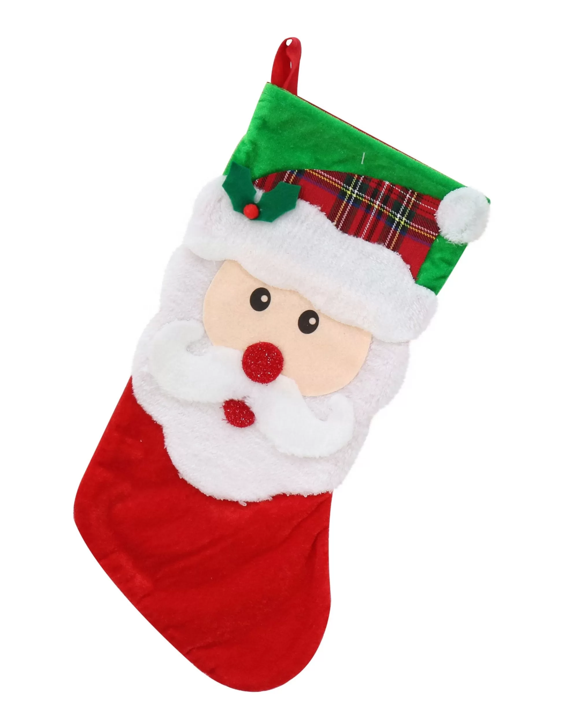 Traditional & Berry>Christmas World Santa Stocking Asst - Santa With Arms And Legs