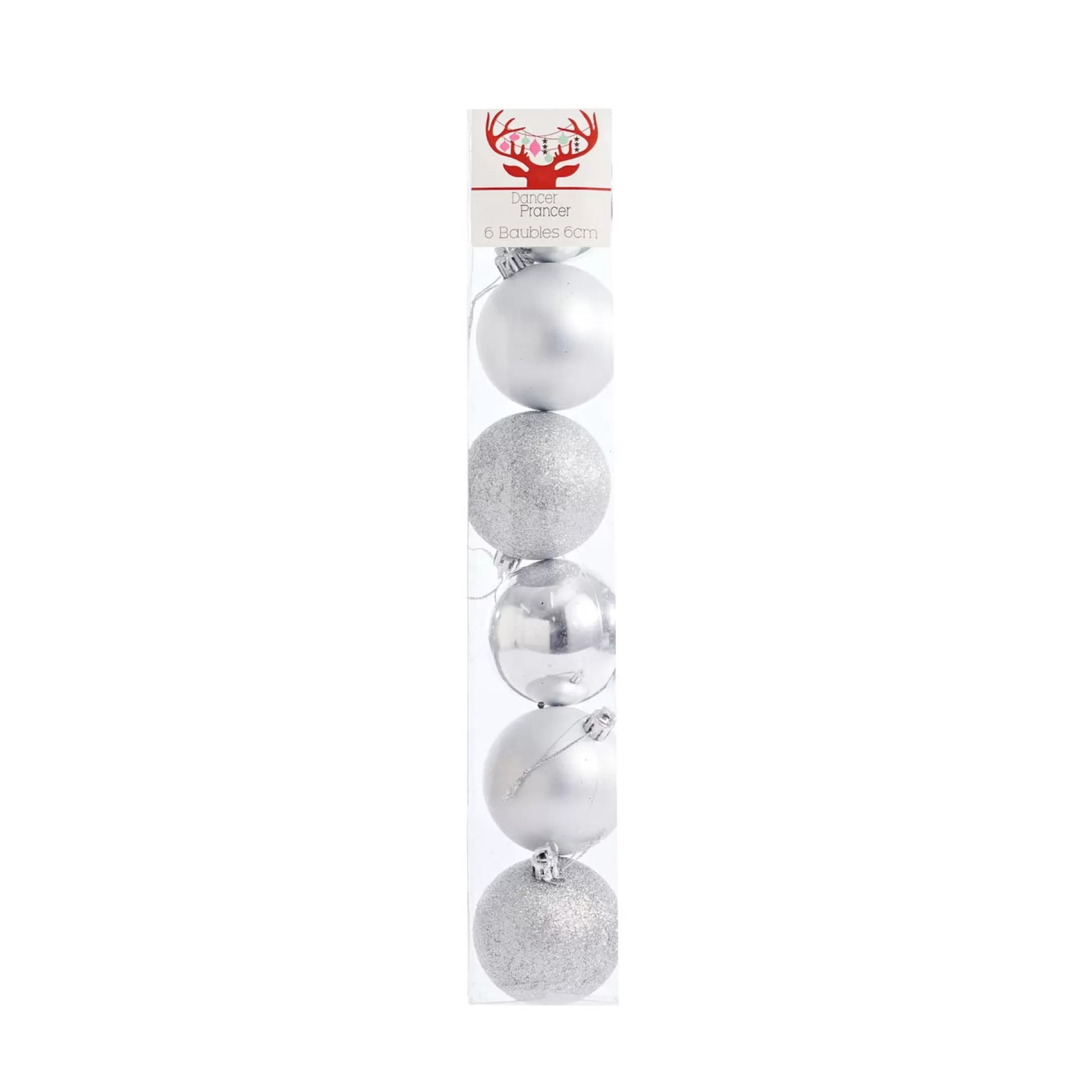 Baubles>Christmas World Silver Bauble Pack (5Cm)