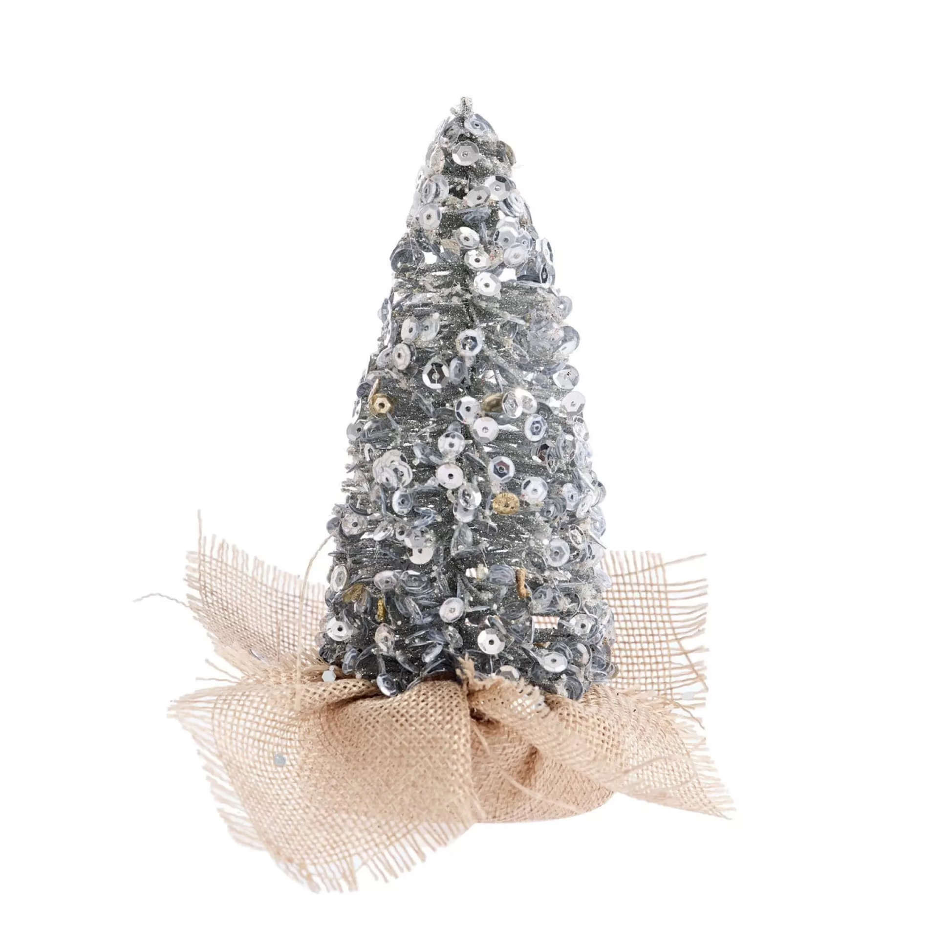 Magical Winter Wonderland>Christmas World Silver Glitter Tree (13.5Cm)