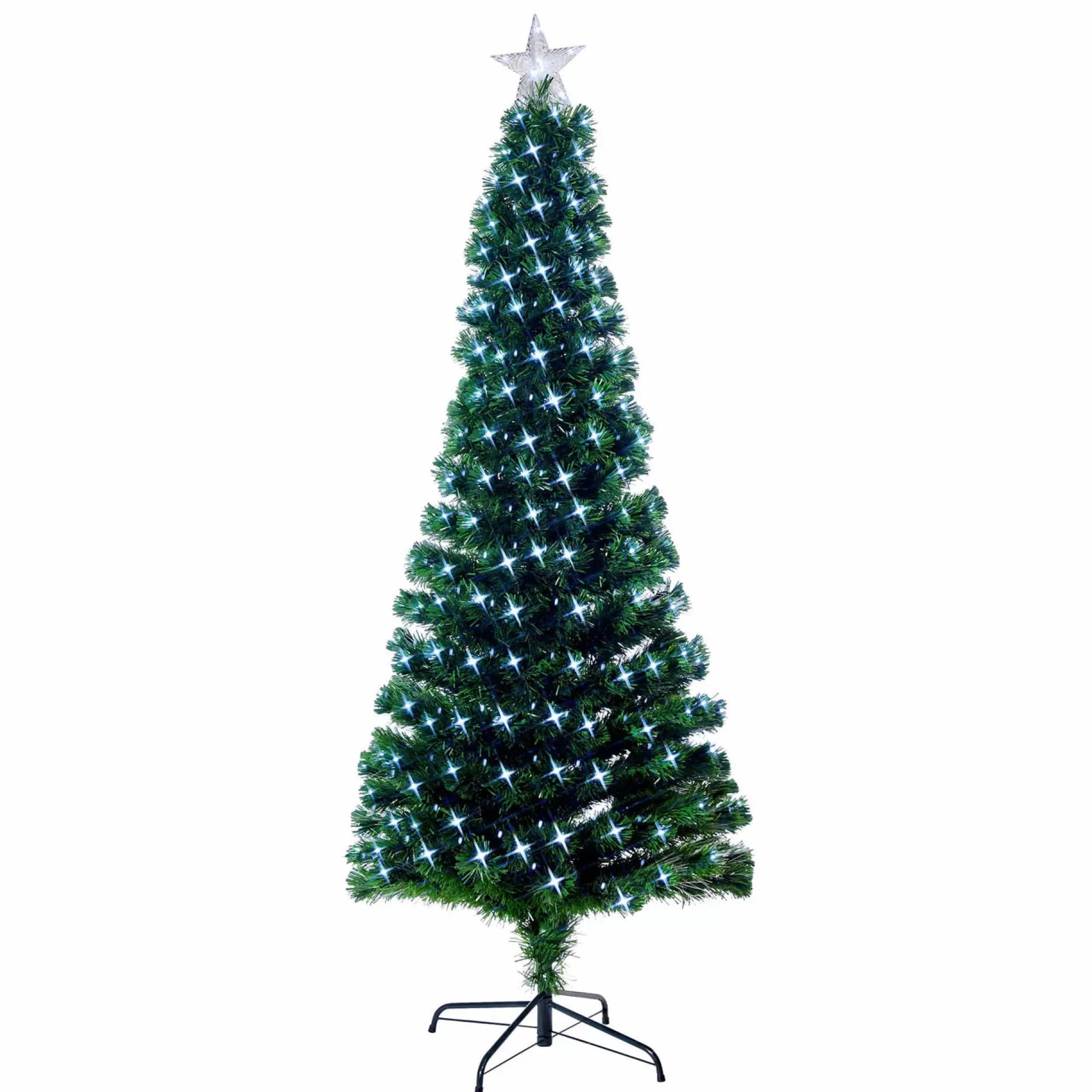 Fibre Optic Trees>Christmas World Slim Fibre Optic Tree With Cool White Leds (1.8M)