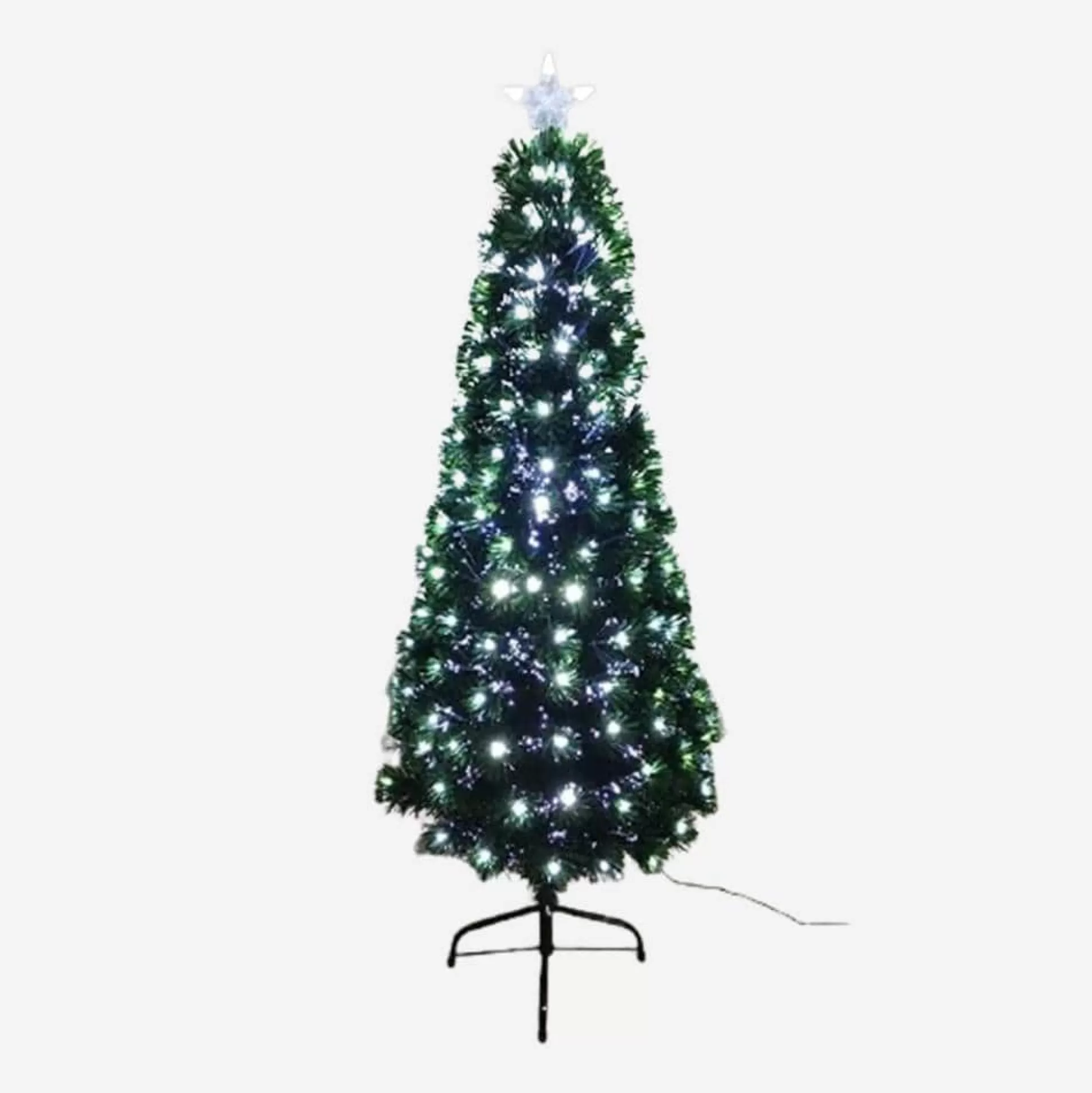 Fibre Optic Trees>Christmas World Slim Fibre Optic Tree With Cool White Leds (1.8M)