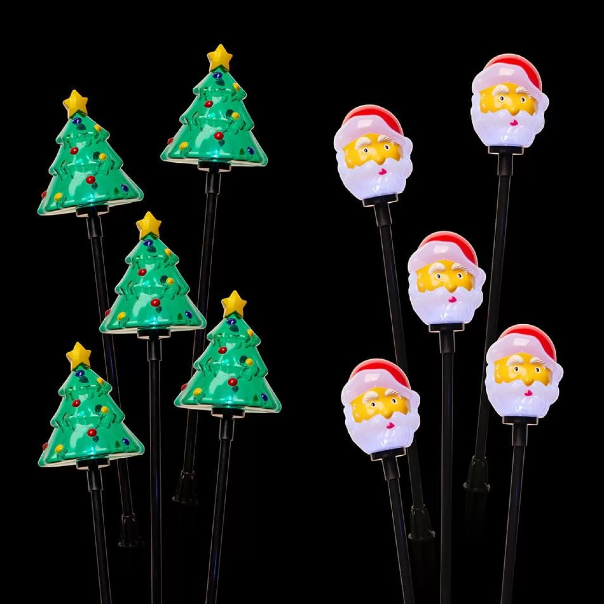 Solar Lights>Christmas World Solar Path Santa/Tree (4Pcs) - Tree