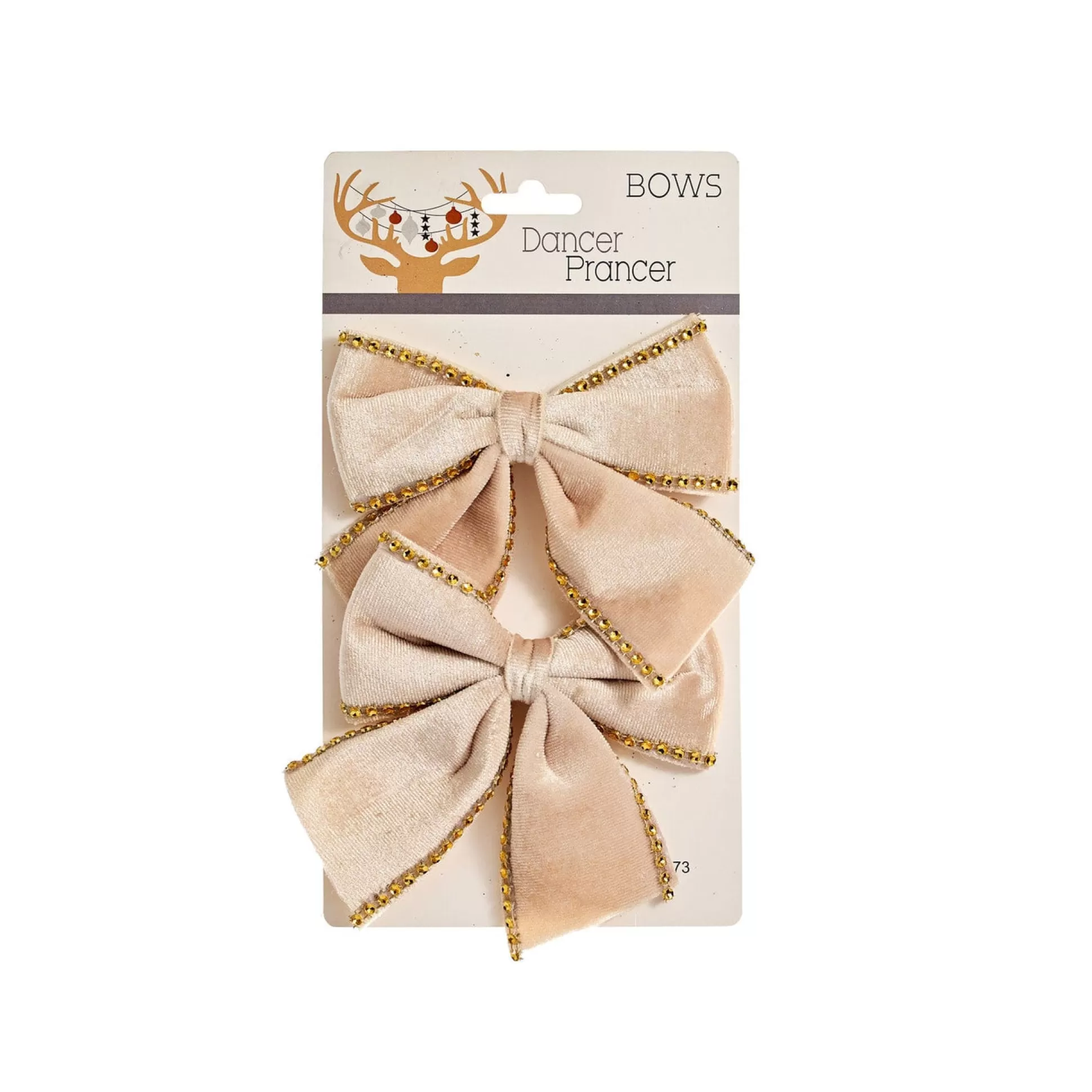 Wreaths, Garlands And Bows>Christmas World Taupe Velour Bow (14Cm)