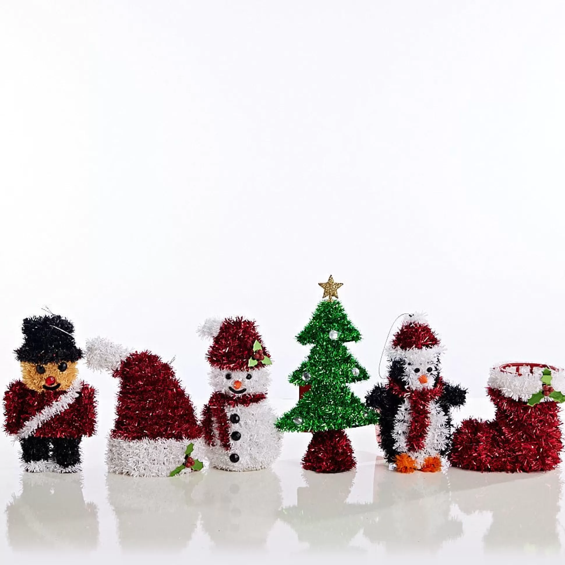 Traditional & Berry>Christmas World Tinsel Decoration 6 Asst - Penguin