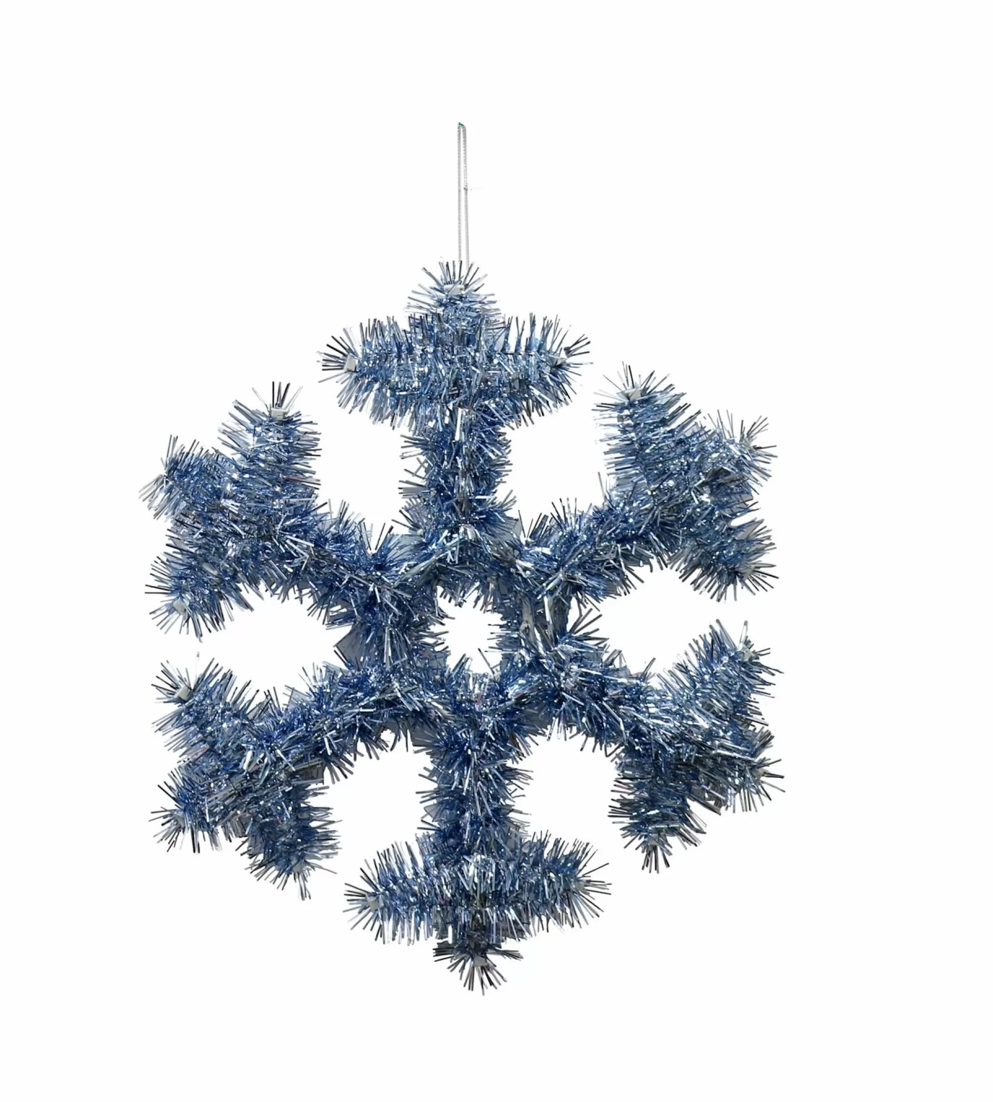 Tinsels>Christmas World Tinsel Snowflake Decoration - Blue