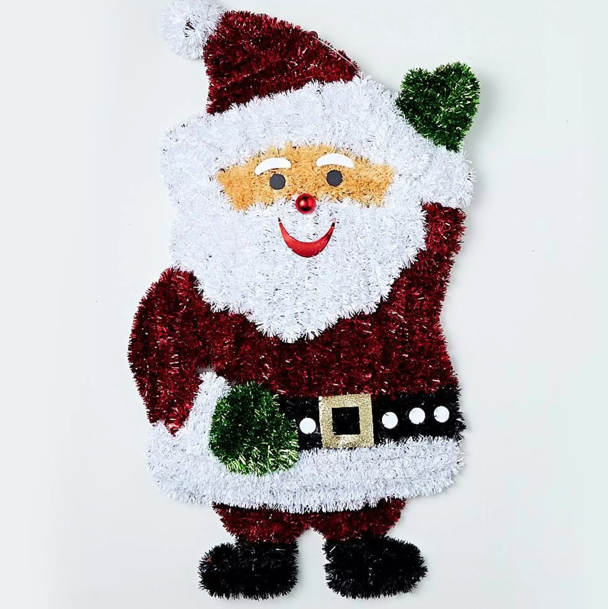 Tinsels>Christmas World Tinsel Waving Santa Plaque