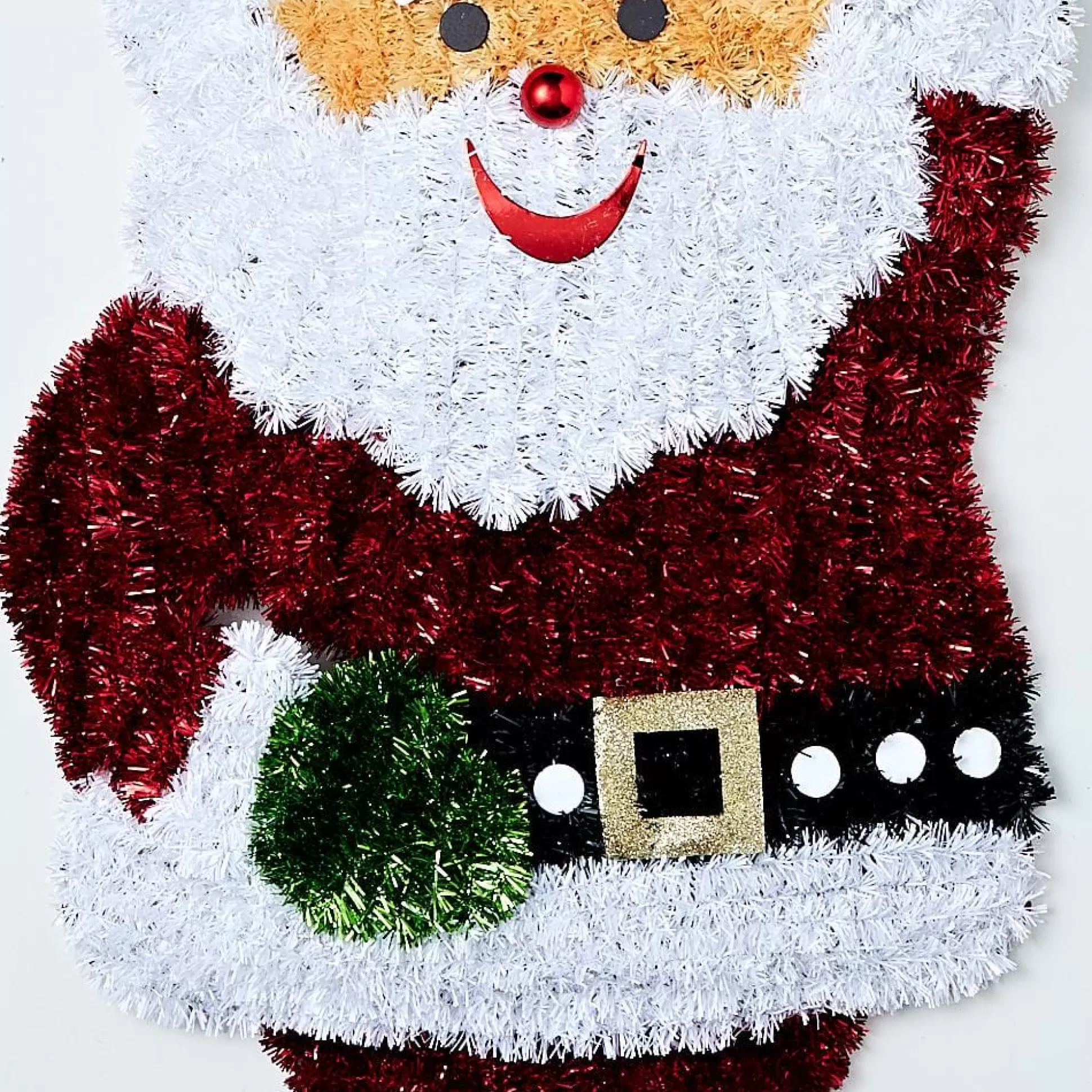 Tinsels>Christmas World Tinsel Waving Santa Plaque