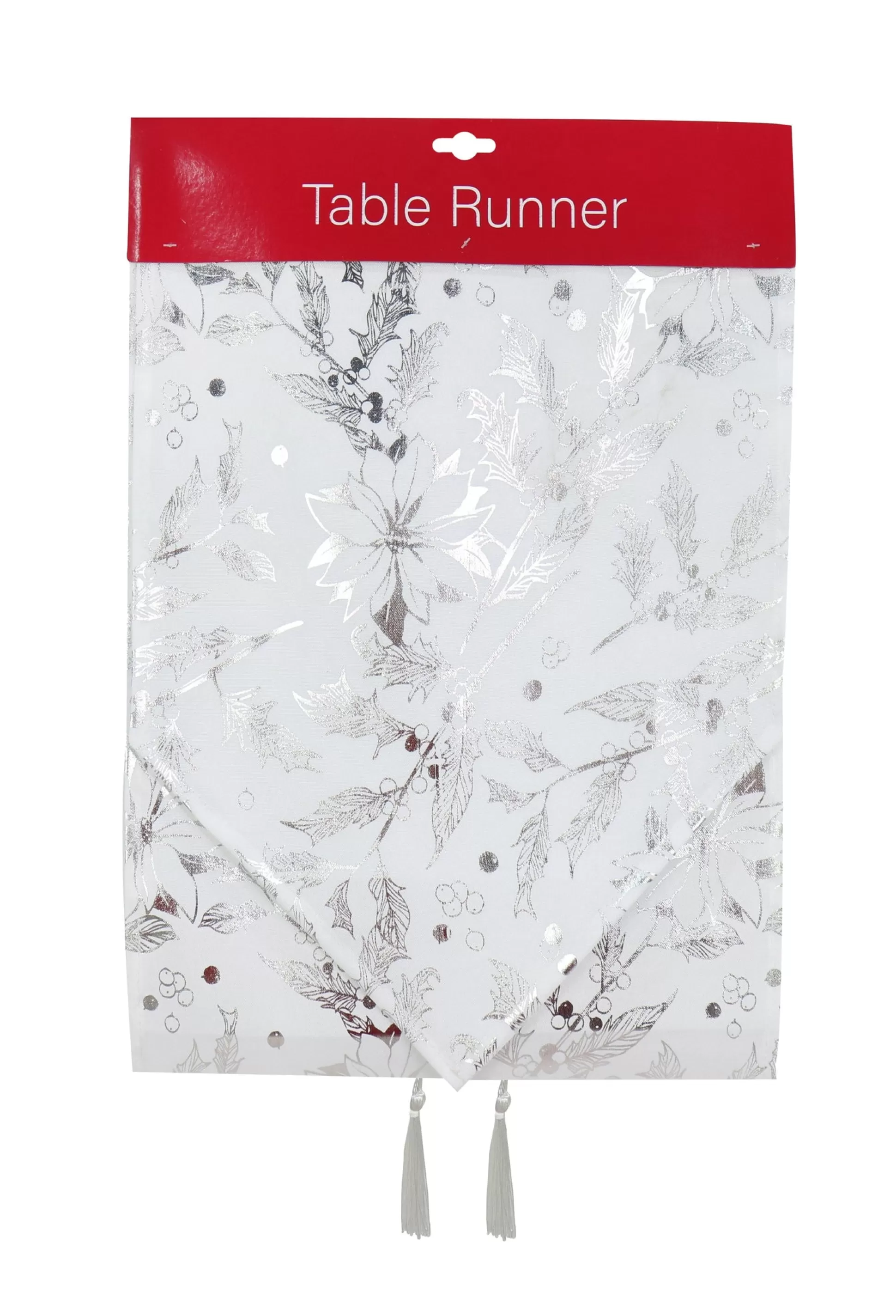 Touch Of Elegance>Christmas World White Foil Runner Asst (180Cm) - Gold Trees