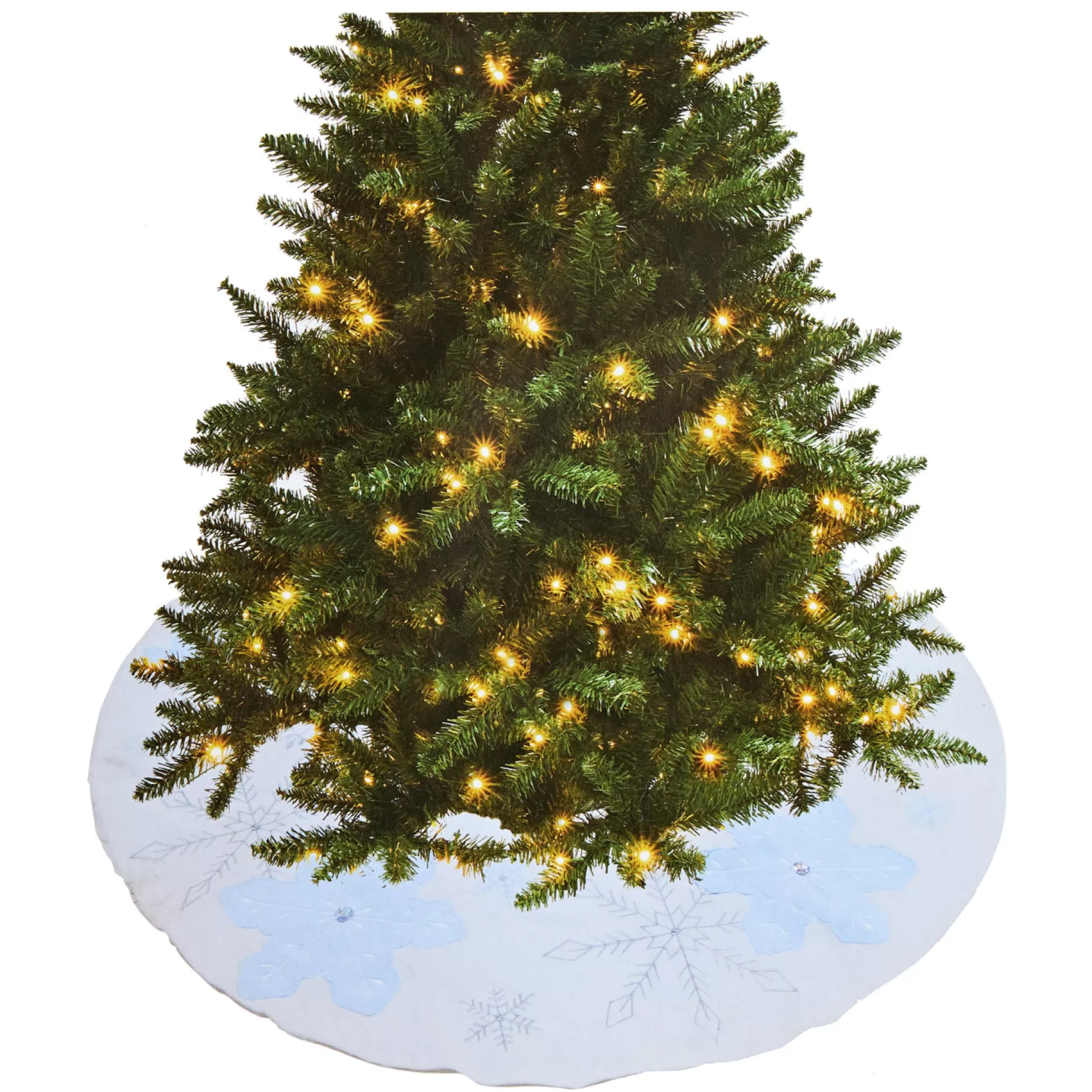 Tree Accessories>Christmas World White Snowflake Embroidered Tree Skirt (120Cm)