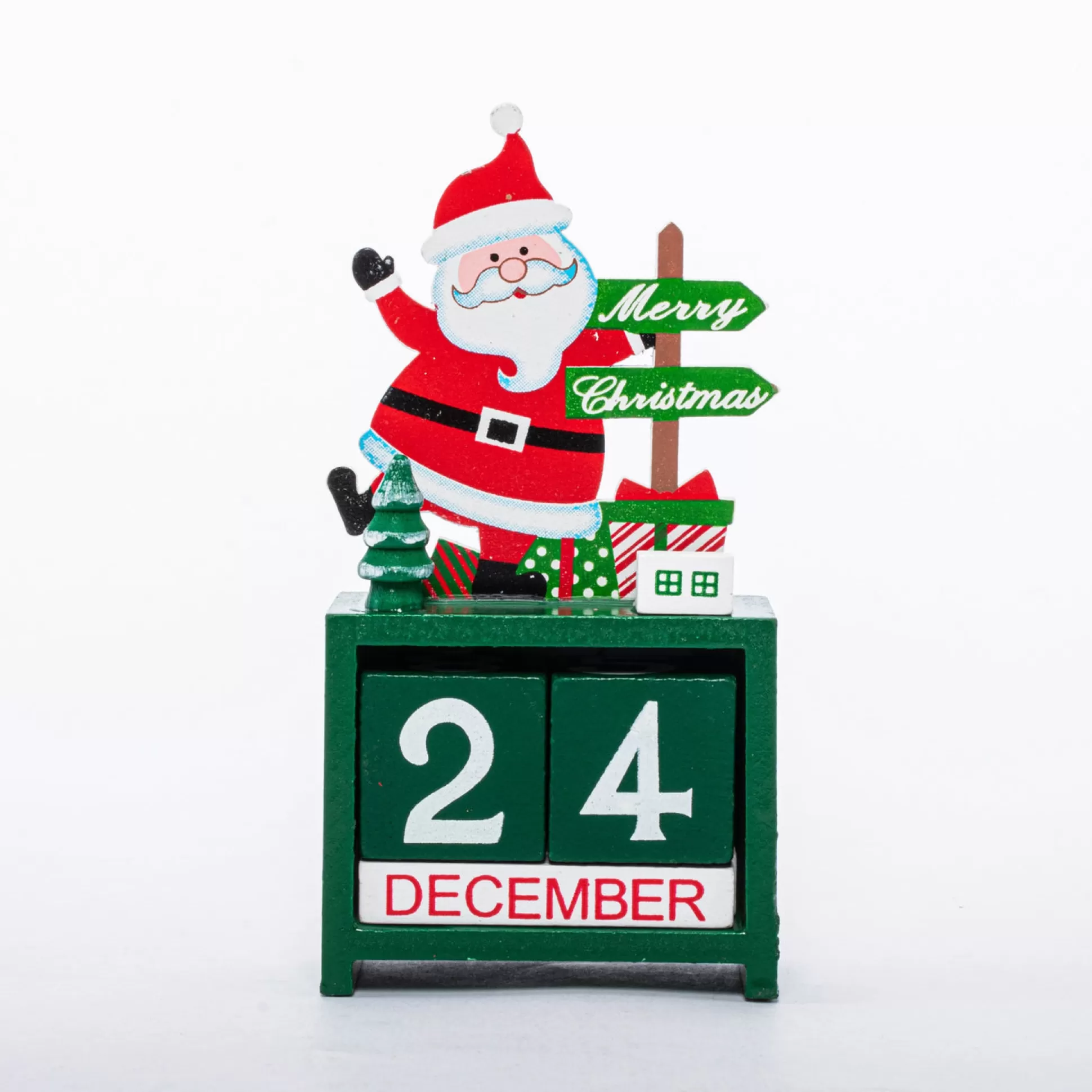 Traditional & Berry>Christmas World Wooden Handcrafted Christmas Calendar Statue