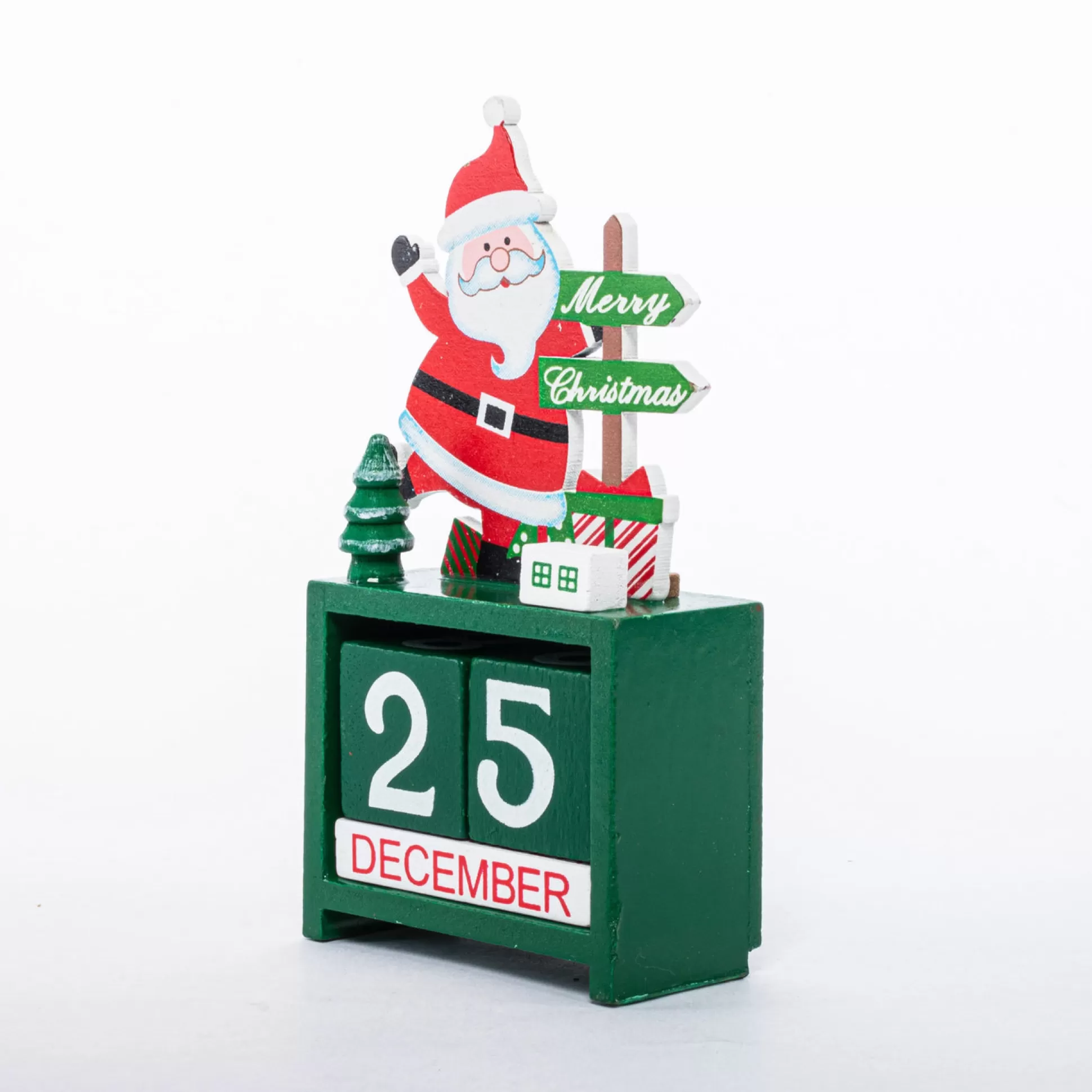 Traditional & Berry>Christmas World Wooden Handcrafted Christmas Calendar Statue